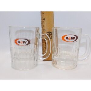 LOT OF 2 A&W Root Beer Mini Baby Mug 3.25" HANDLED
